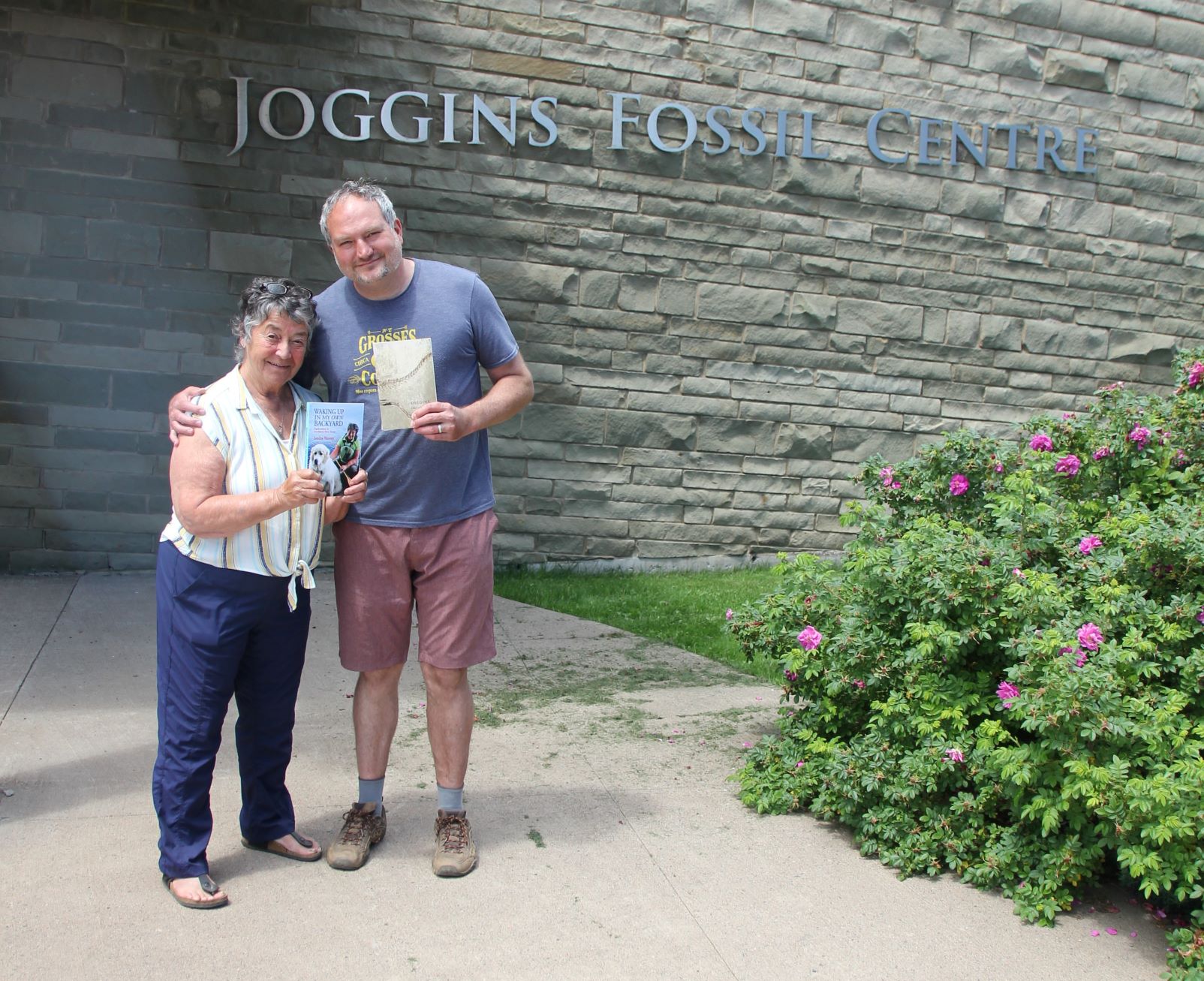 Darryl and Sandra in from tof the Joggins Fossil Institute